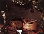 BASCHENIS, Evaristo Still-Life with Musical Instruments and a Small Classical Statue  www china oil painting reproduction